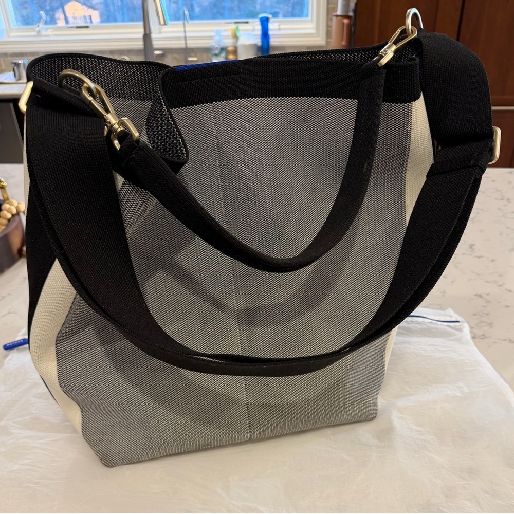 Rothy's Black and Gray Shoulder Bag